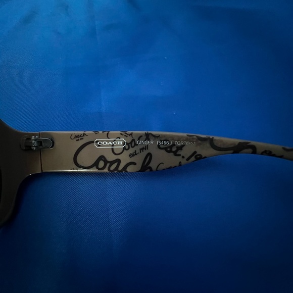 Coach Black Sunglasses with Gold Detail - Picture 8 of 8